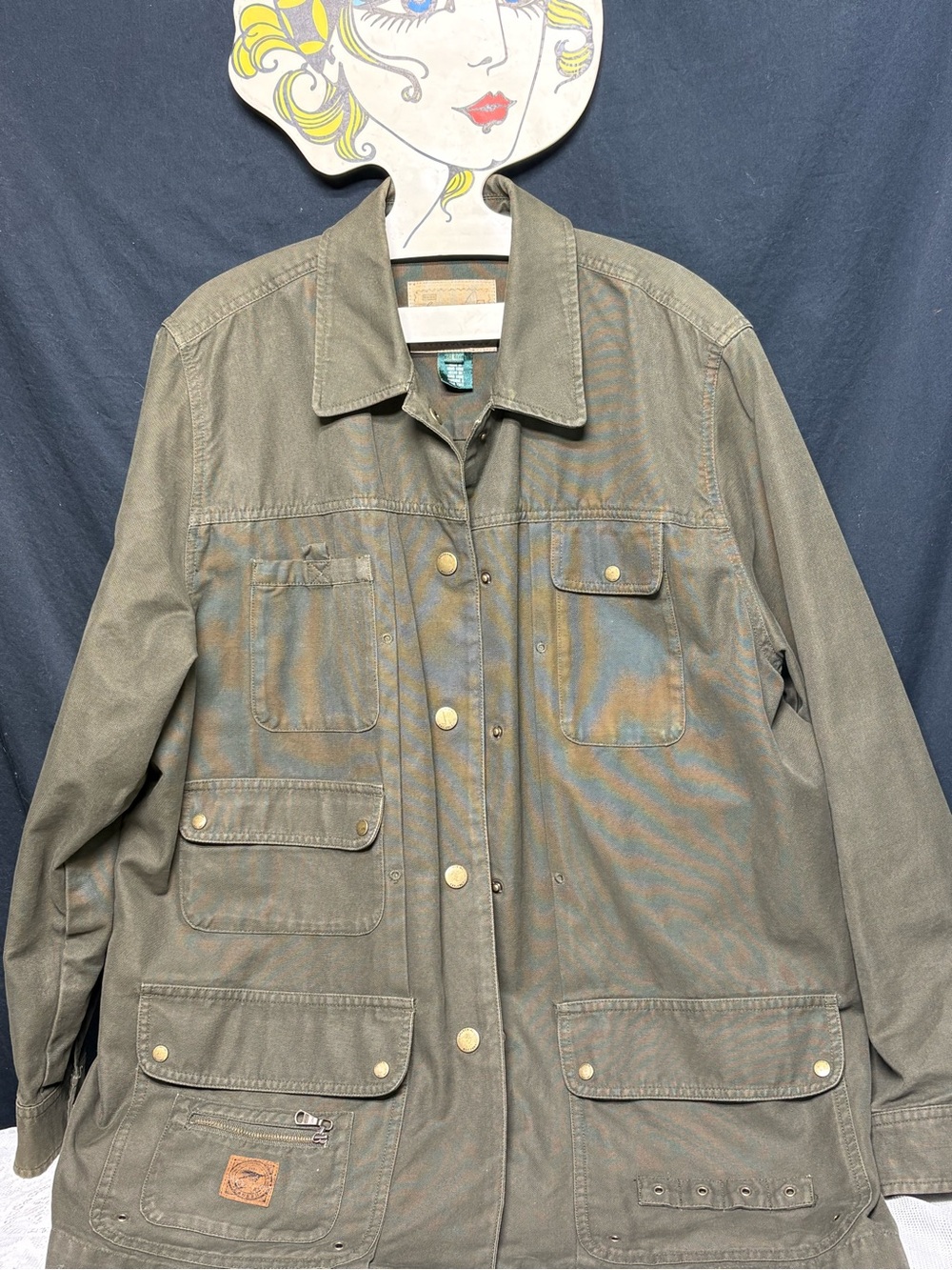 Vtg Lauren, Ralph Lauren Lrg fly fishing jacket utility field coat, olive green